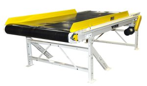 Wide Slider Bed Sorting Conveyor with 6" High Siderails