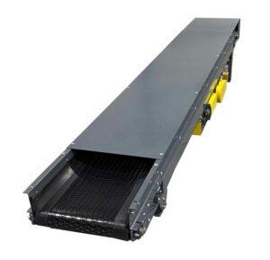Troughed-crescent-top-belt-conveyor-with-center-drive-&-take-up-covered
