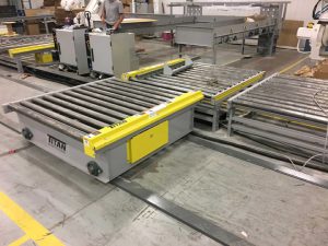 Chain Driven Live Roller Motorized Trolley pallet conveyor