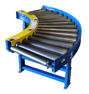 chain-driven-live-roller-curve-conveyor-with-gravity-roller-discharge