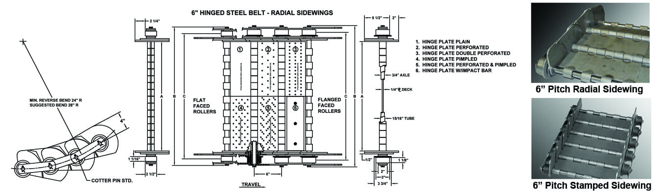 Diagram of 6 inch pitch parts
