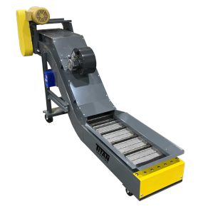 hinged-steel-belt-cooling-conveyor-with-caster-base-for-portablility