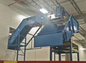 4" Pitch Hinged Steel Belt Conveyor - rotating discharge chute