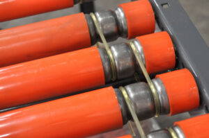 urethane belt drive conveyor poly o belt conveyor close up