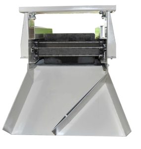 adjustable-discharge-chute-on-hinged-steel-belt-conveyor