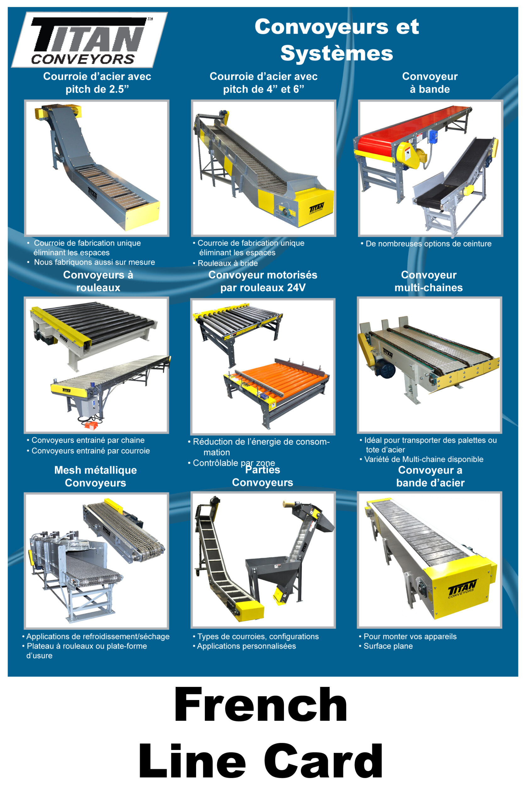 french line card of conveyors