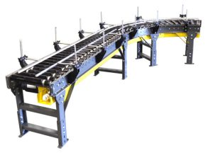 line-shaft-curve-conveyor-and-straight-section-conveyor-with-fully-adjustable-side-rails