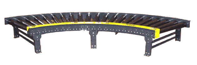 Model 595 90 Degree Tapered Chain Driven Live Roller Conveyor