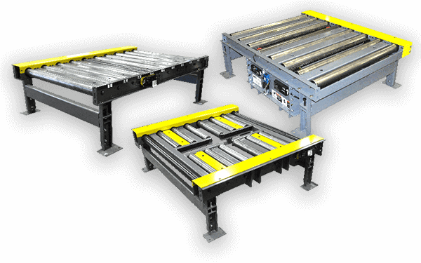 three versions of motorized roller conveyors