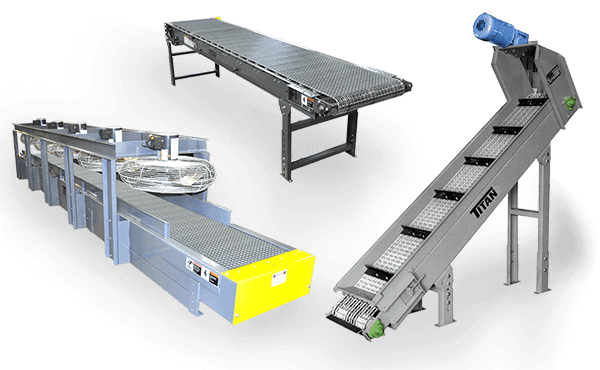 Belt conveyors with wire mesh